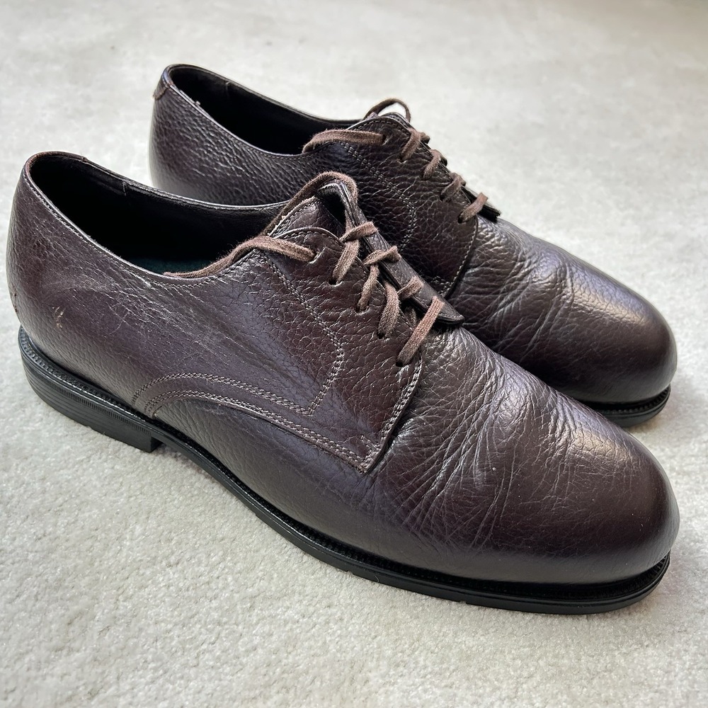 H.S. TRASK Grain Leather Mens 10.5 W Casual Oxford Shoes Lace Up Chunky Italy